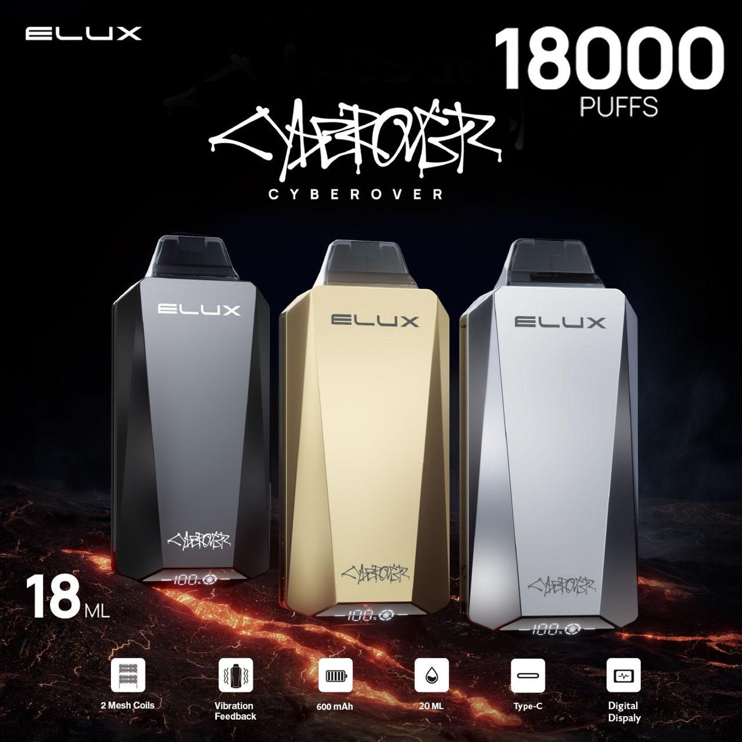 ELUX CYBEROVER 18000K PUFF - DESECHABLE